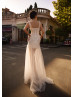 Wide Straps Ivory Lace Tulle Airy Wedding Dress